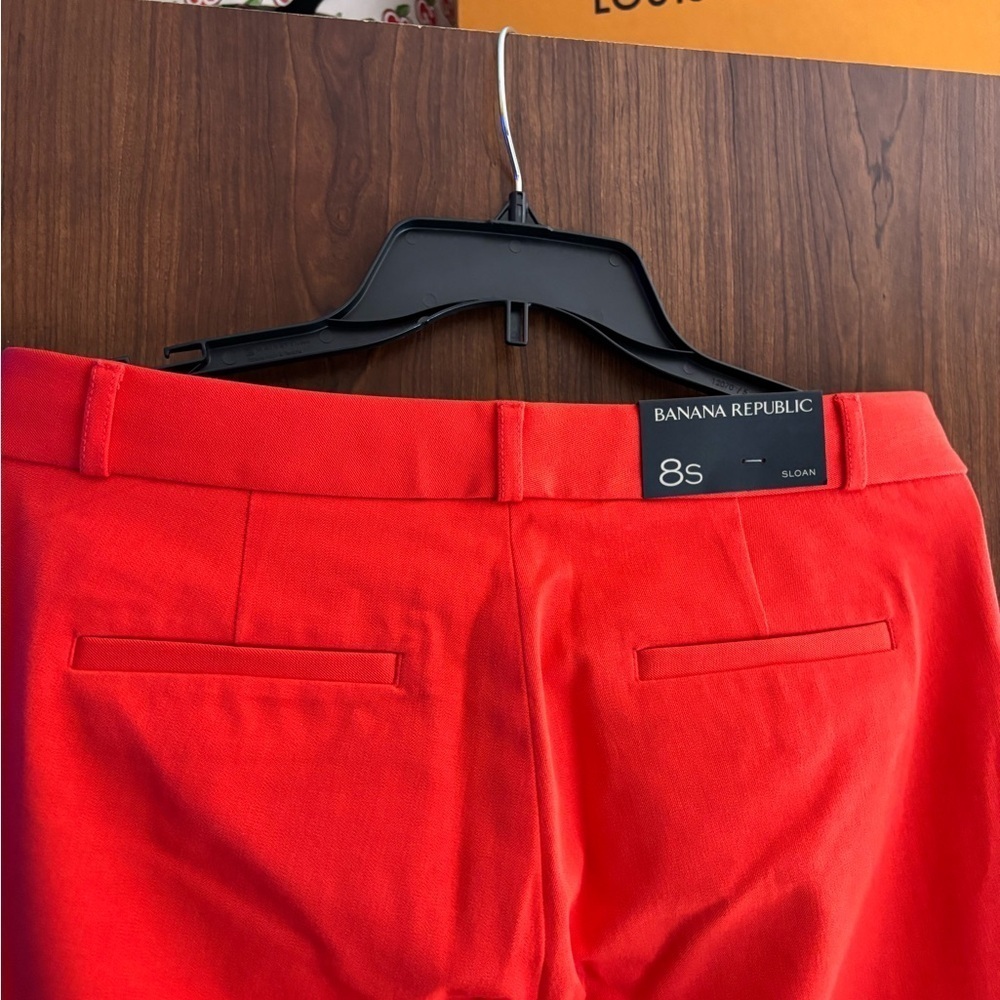 Banana Republic Size 8S Vibrant Red Women's Pants Ankle Length - Picture 12 of 14